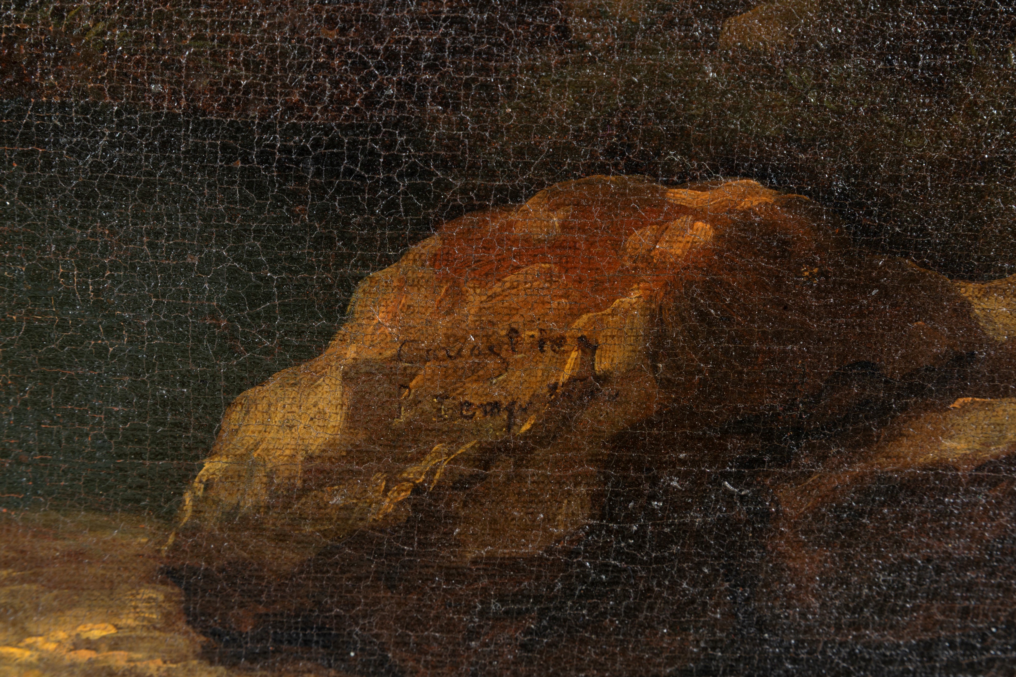 Pieter Mulier Cavalier Tempesta - Paesaggio con cittadella in fiamme, olio su tela