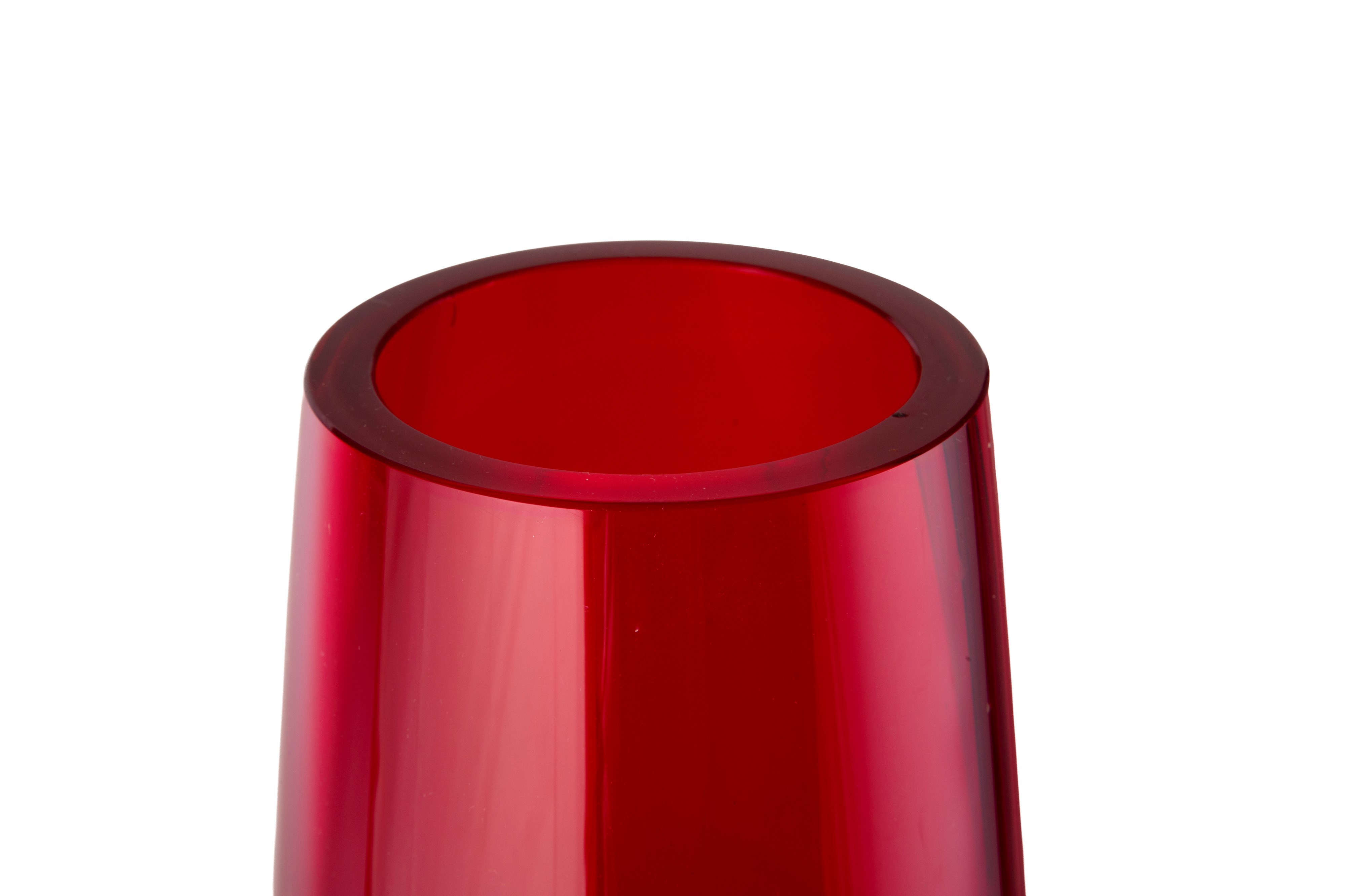 Vaso in vetro di Murano, rosso con applicazioni, XX secolo