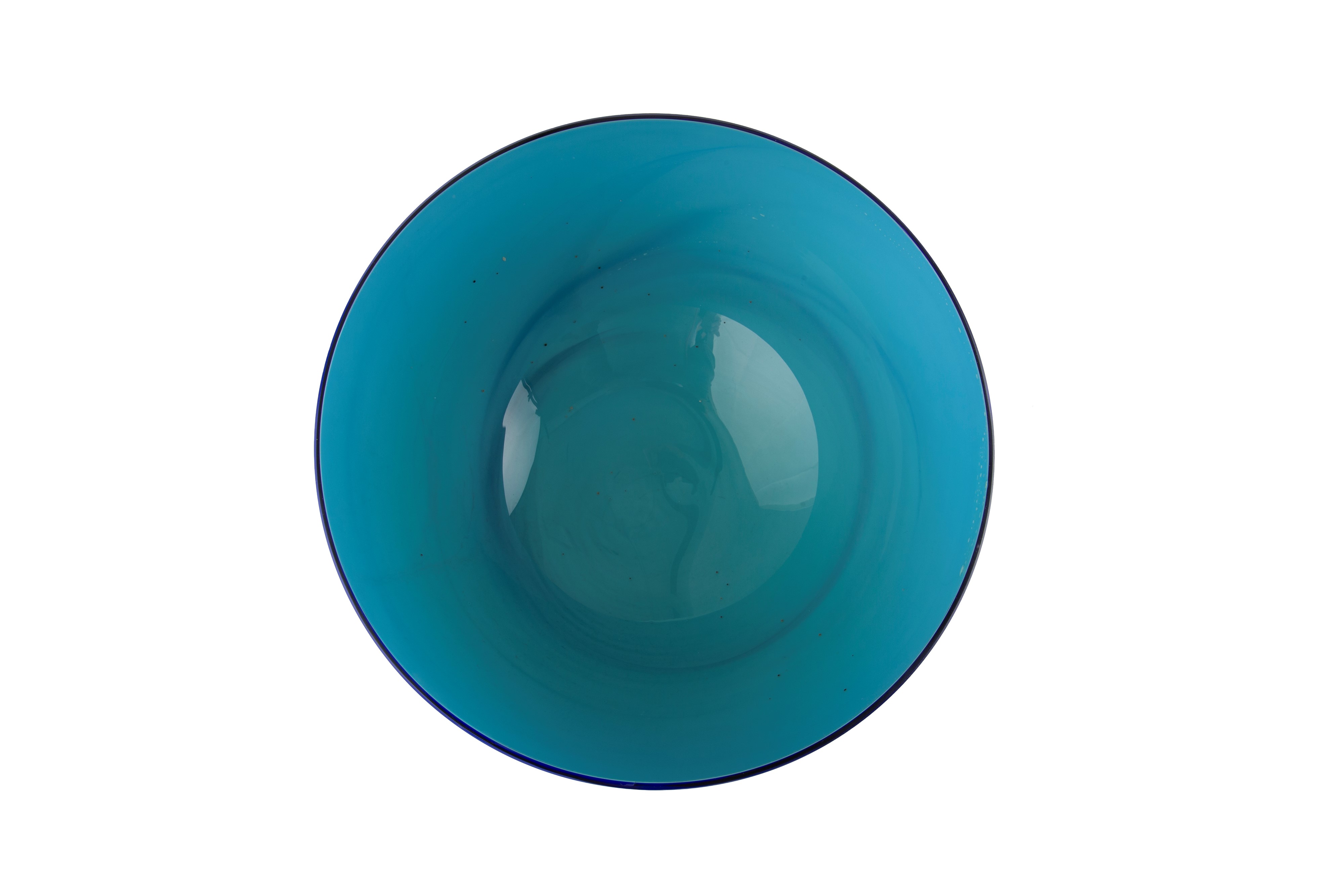 Ciotola in vetro azzurro e blu, XX secolo