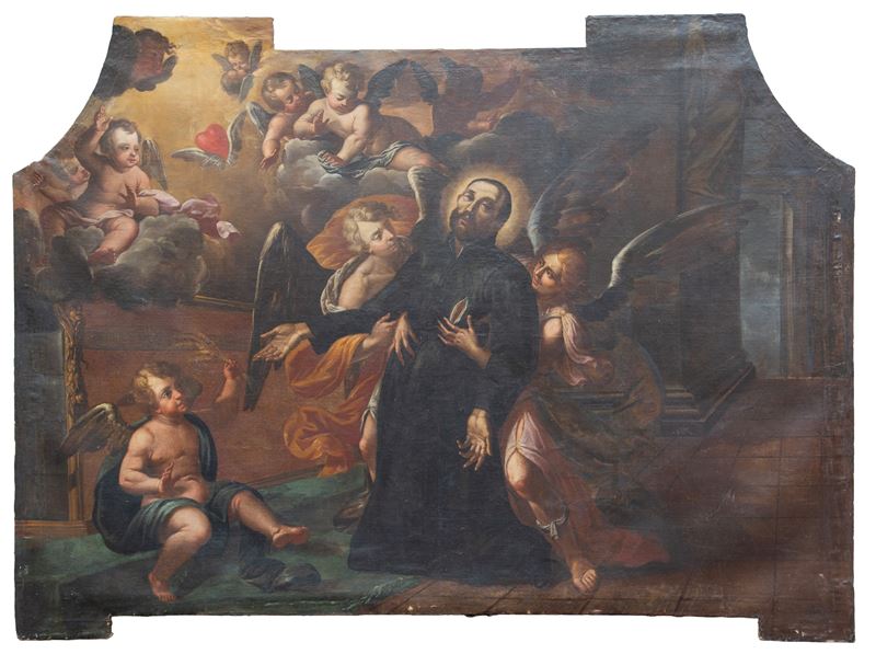 Giuseppe Marullo - Dipinto "sant'ignazio Bacia la Ferita del Costato di Cristo"
