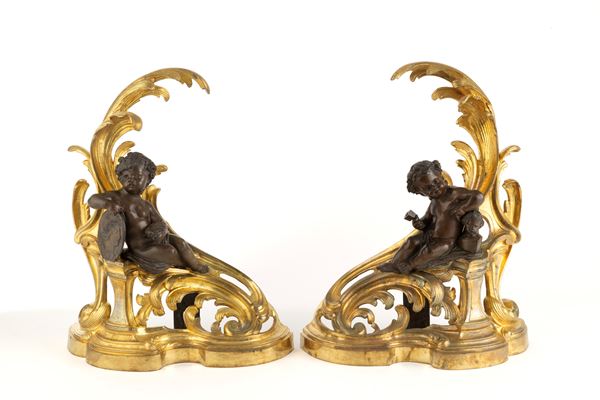 Decorative elements with sculptures "ALLEGORIES OF THE ARTS"