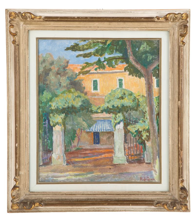 Raffaele De Grada - Pensione al mare, olio su tela