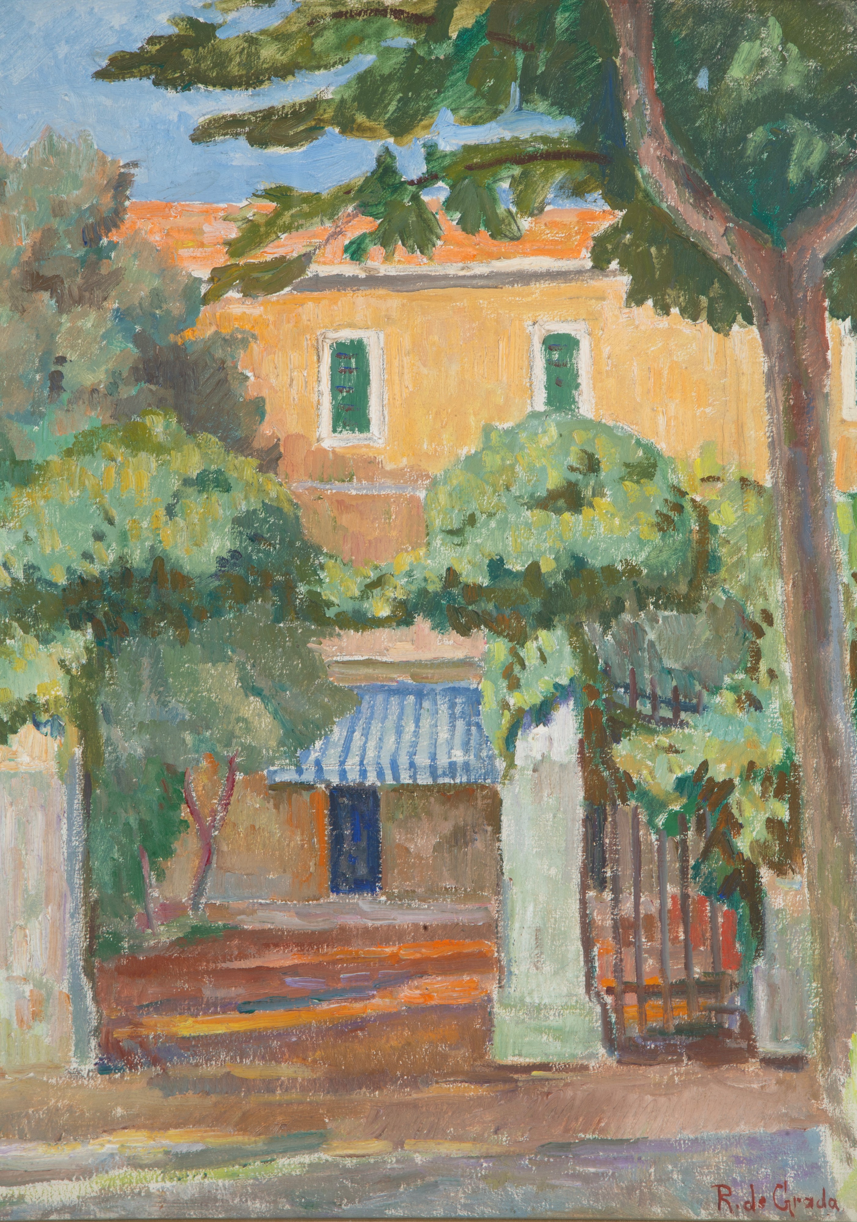 Raffaele De Grada - Pensione al mare, olio su tela