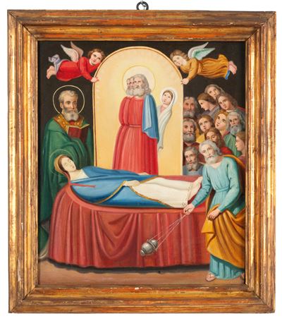 Autore sconosciuto, Dormitio Virginis, olio su tela