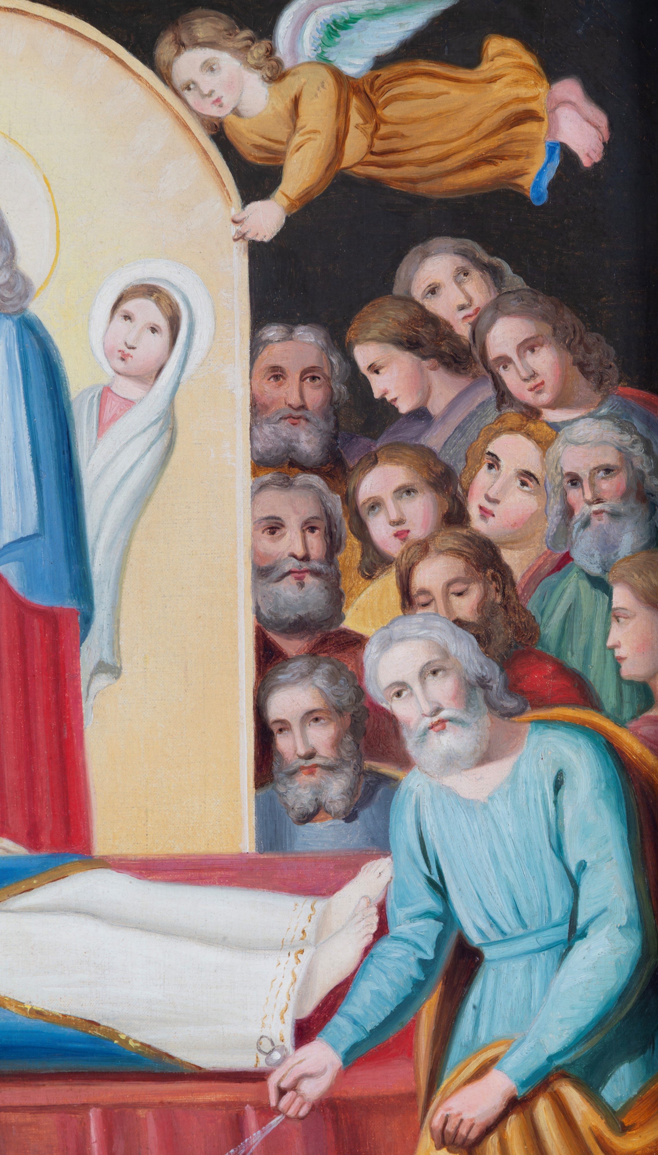 Autore sconosciuto, Dormitio Virginis, olio su tela