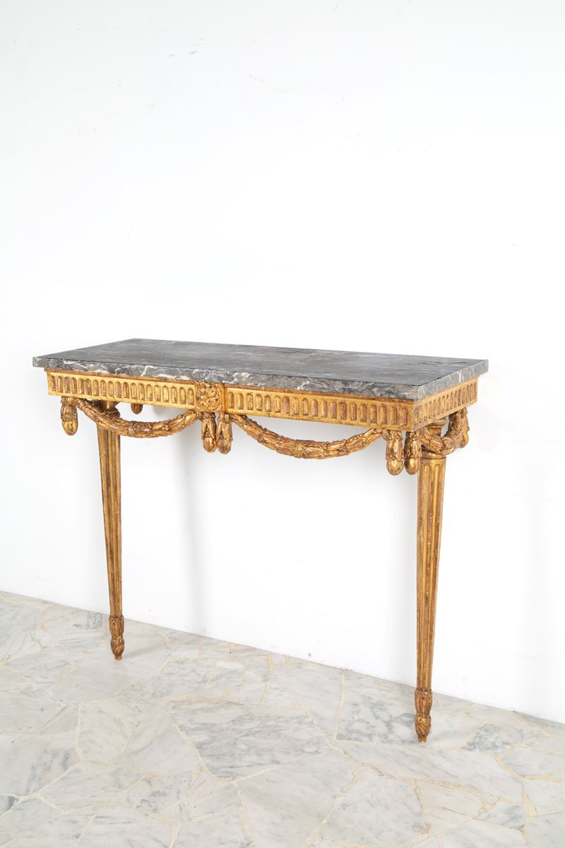 Consolle con piano in marmo