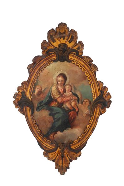 Dipinto "madonna con Bambino e Putti"