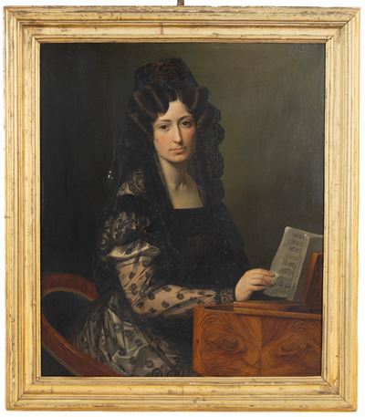 Dipinto "donna al Pianoforte"