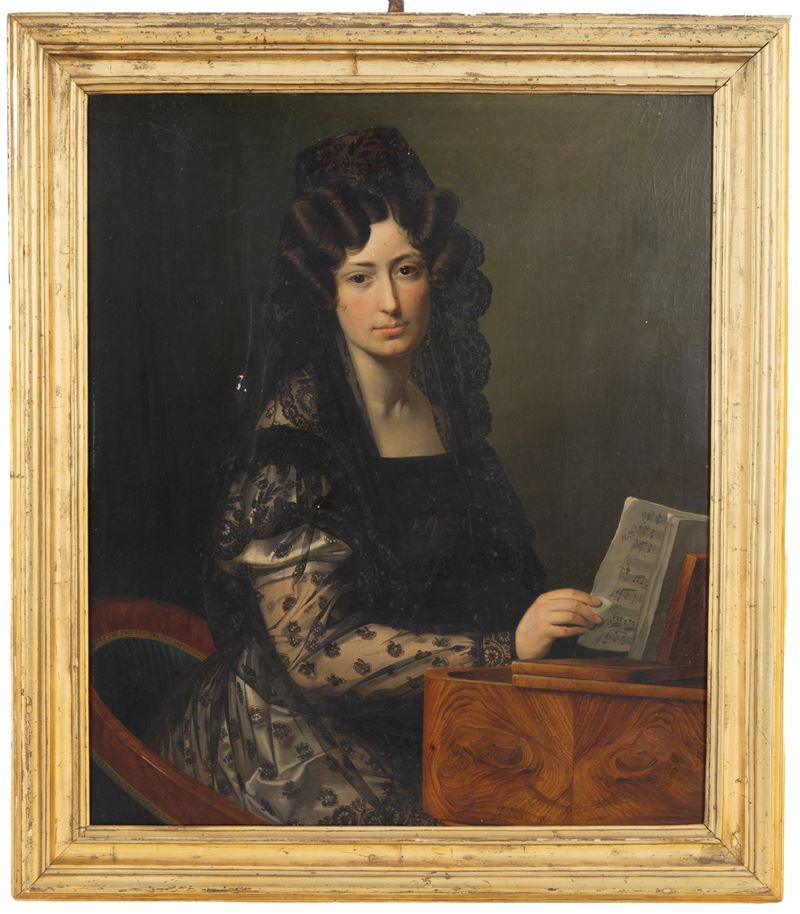 Dipinto "donna al Pianoforte"