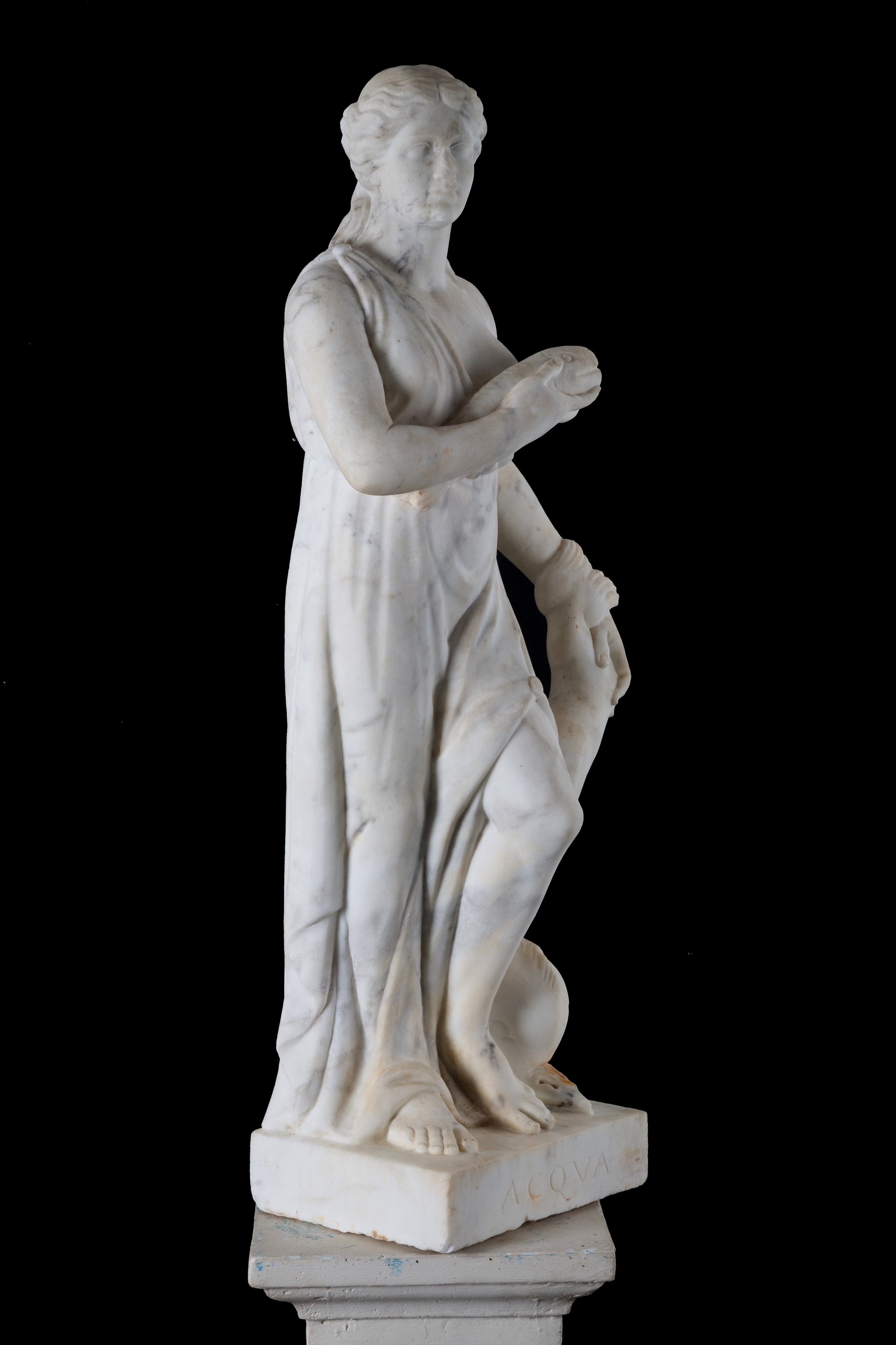 Scultore del XIX secolo, Allegoria dell'acqua, scultura in marmo