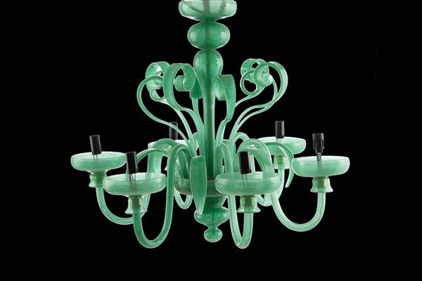 Six-light chandelier