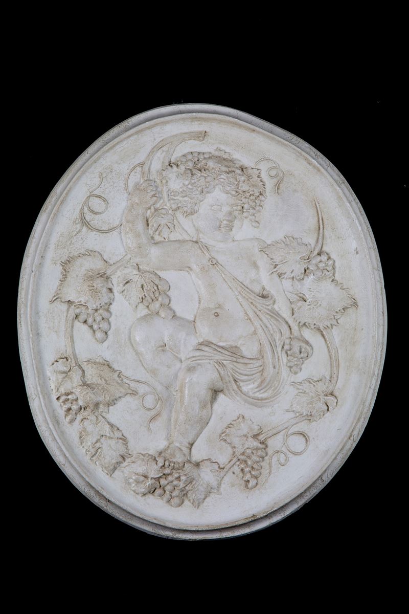 Placca in gesso raffigurante Bacchus, fine XIX secolo