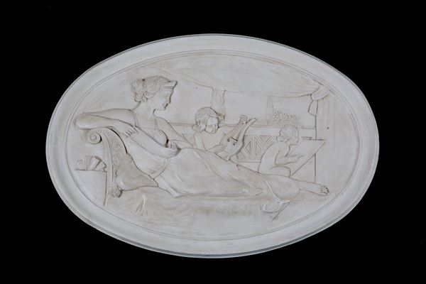Plaster plaque "NEOCLASSICAL SCENE"