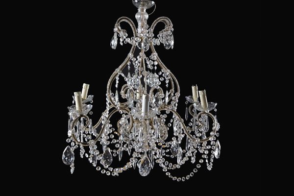 Six-light chandelier