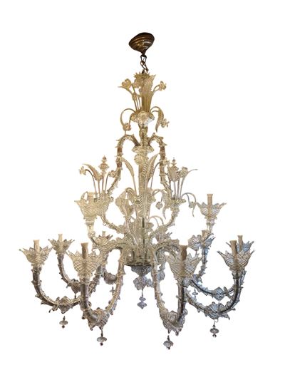 Lampadario in vetro di Murano, XX secolo