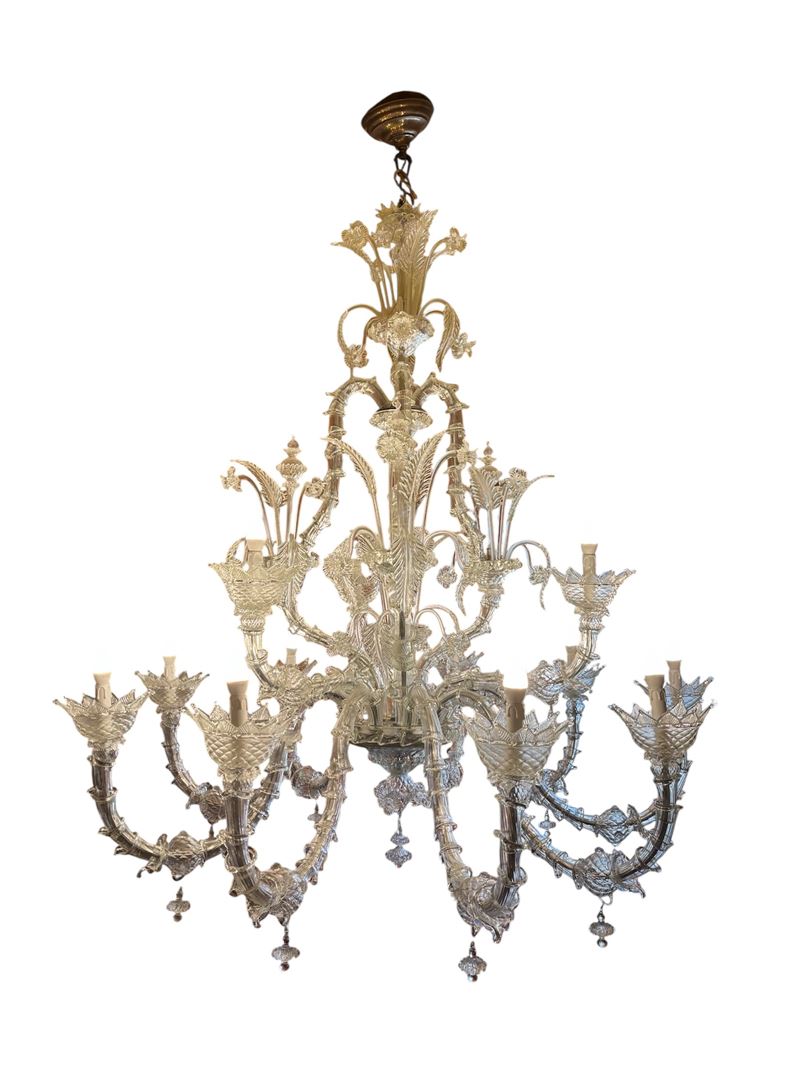 Lampadario in vetro di Murano, XX secolo