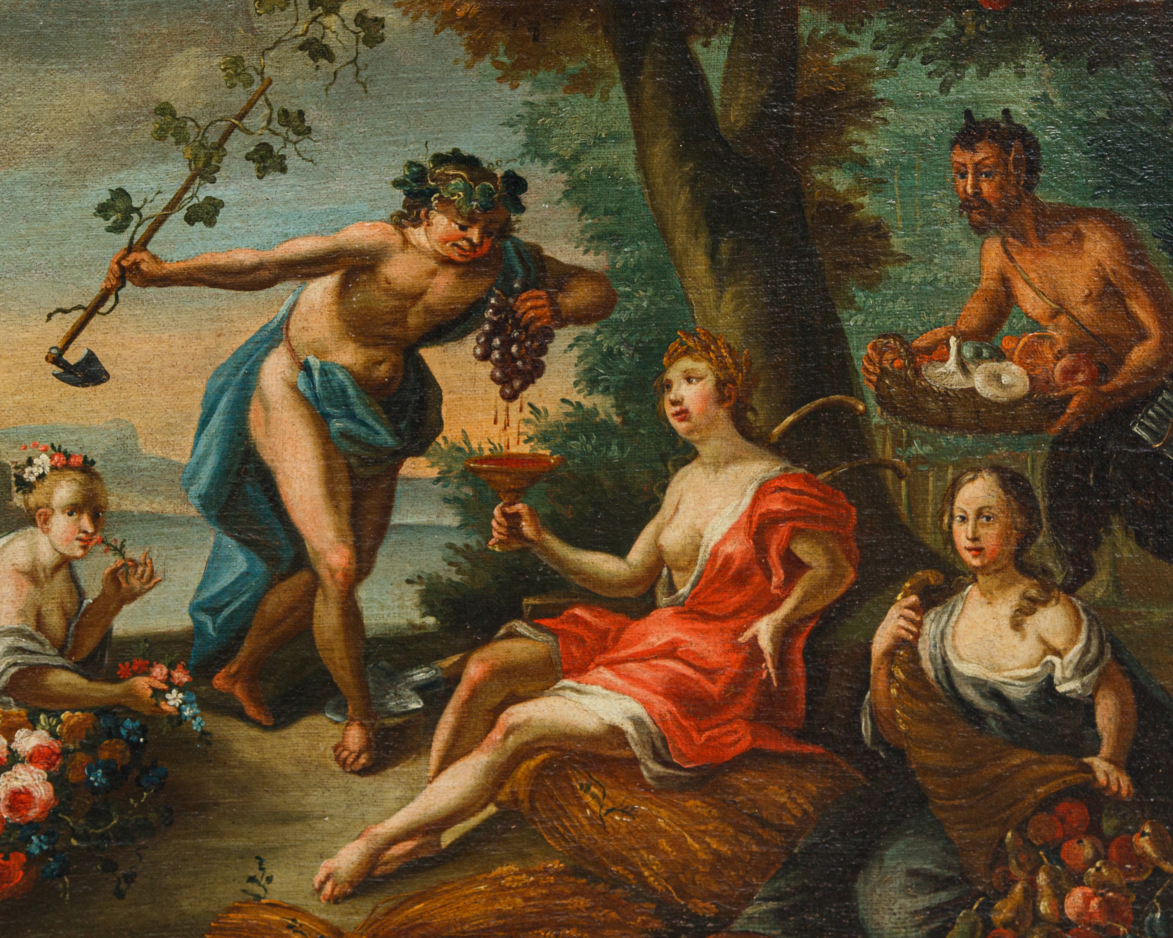 Scuola Veneta del XVIII secolo, Scena Bacchica, olio su tela