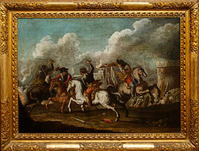 Scuola napoletana del XVII secolo, La battaglia di Cerignola, olio su tela