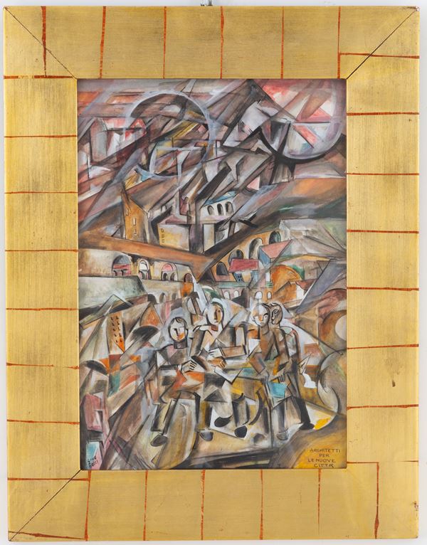 ARIS BACCI - Painting "ARCHITECTS FOR NEW CITIES"