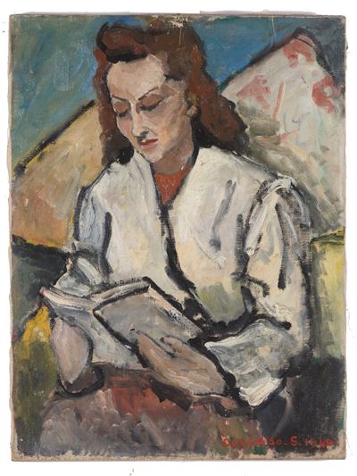 G. Colombo, Ritratto di signora, olio su tela