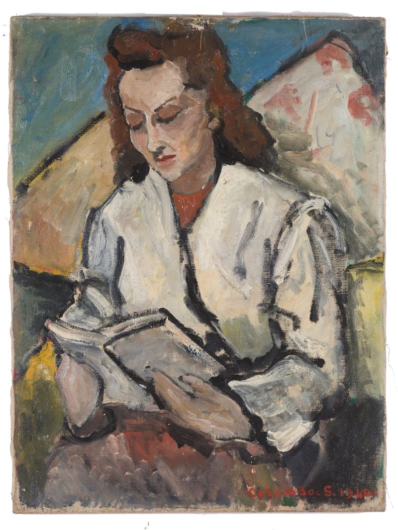 G. Colombo, Ritratto di signora, olio su tela