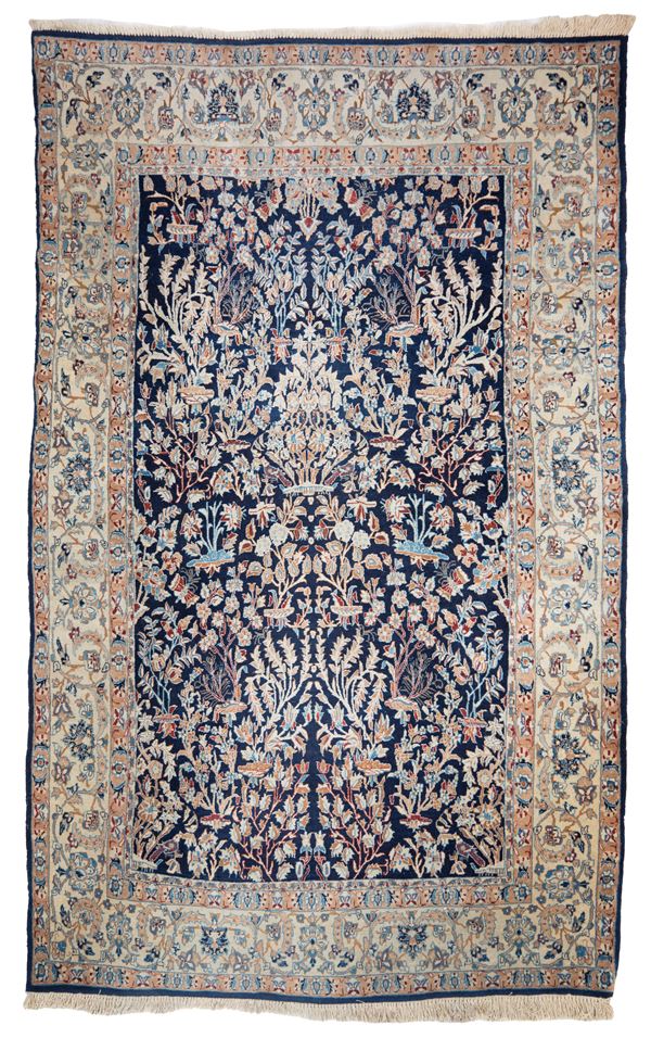 Nain wool and silk rug. Persia