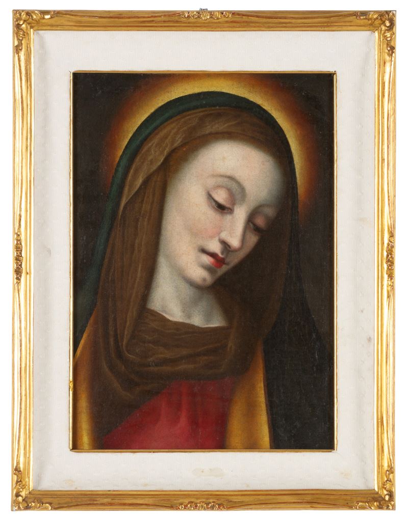 Autore Ignoto, Volto di Madonna, olio su tela