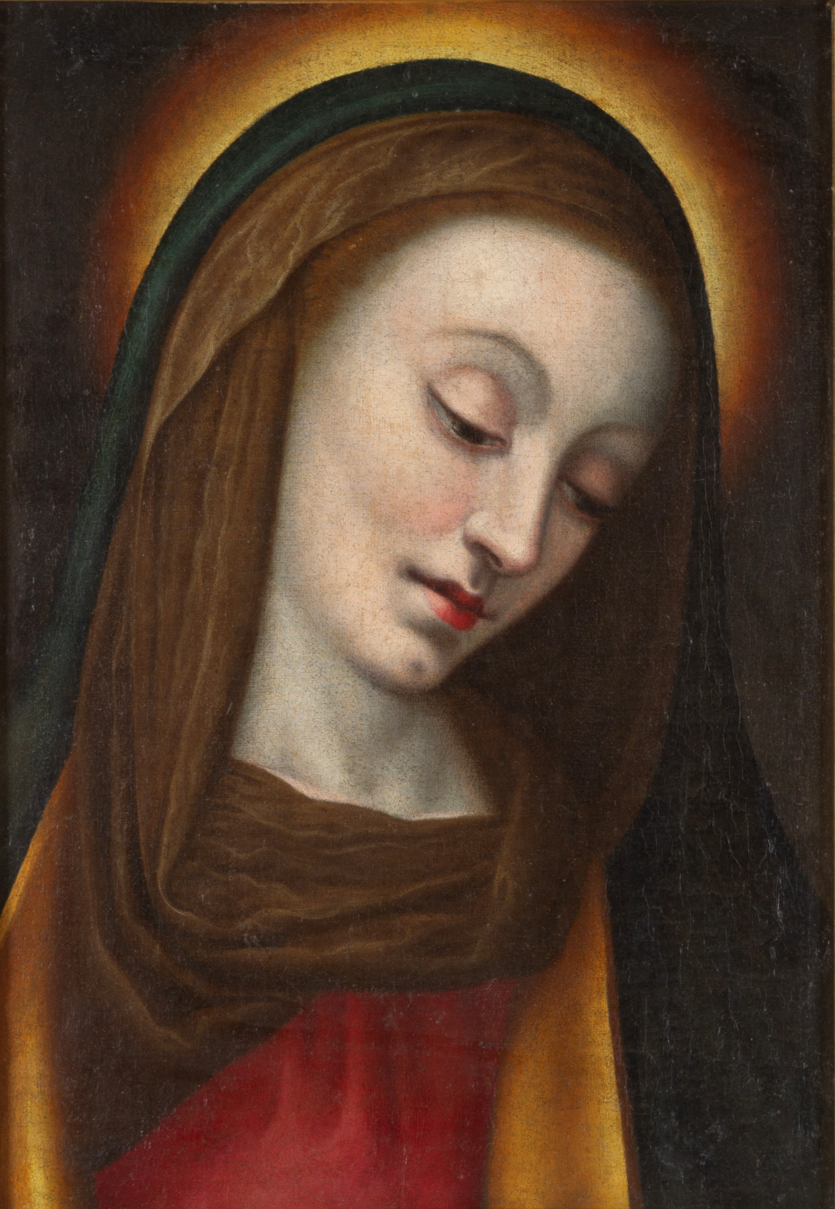 Autore Ignoto, Volto di Madonna, olio su tela