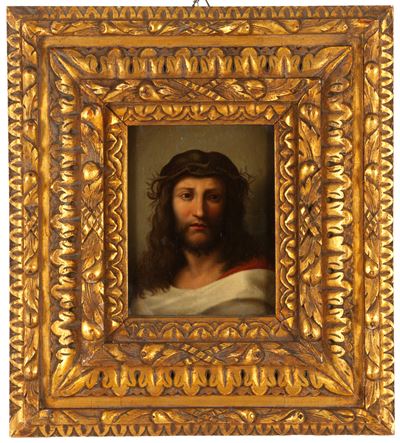 Cristo Coronato di Spine, olio su tela applicato su tavoletta
