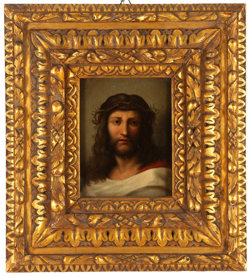 Cristo Coronato di Spine, olio su tela applicato su tavoletta