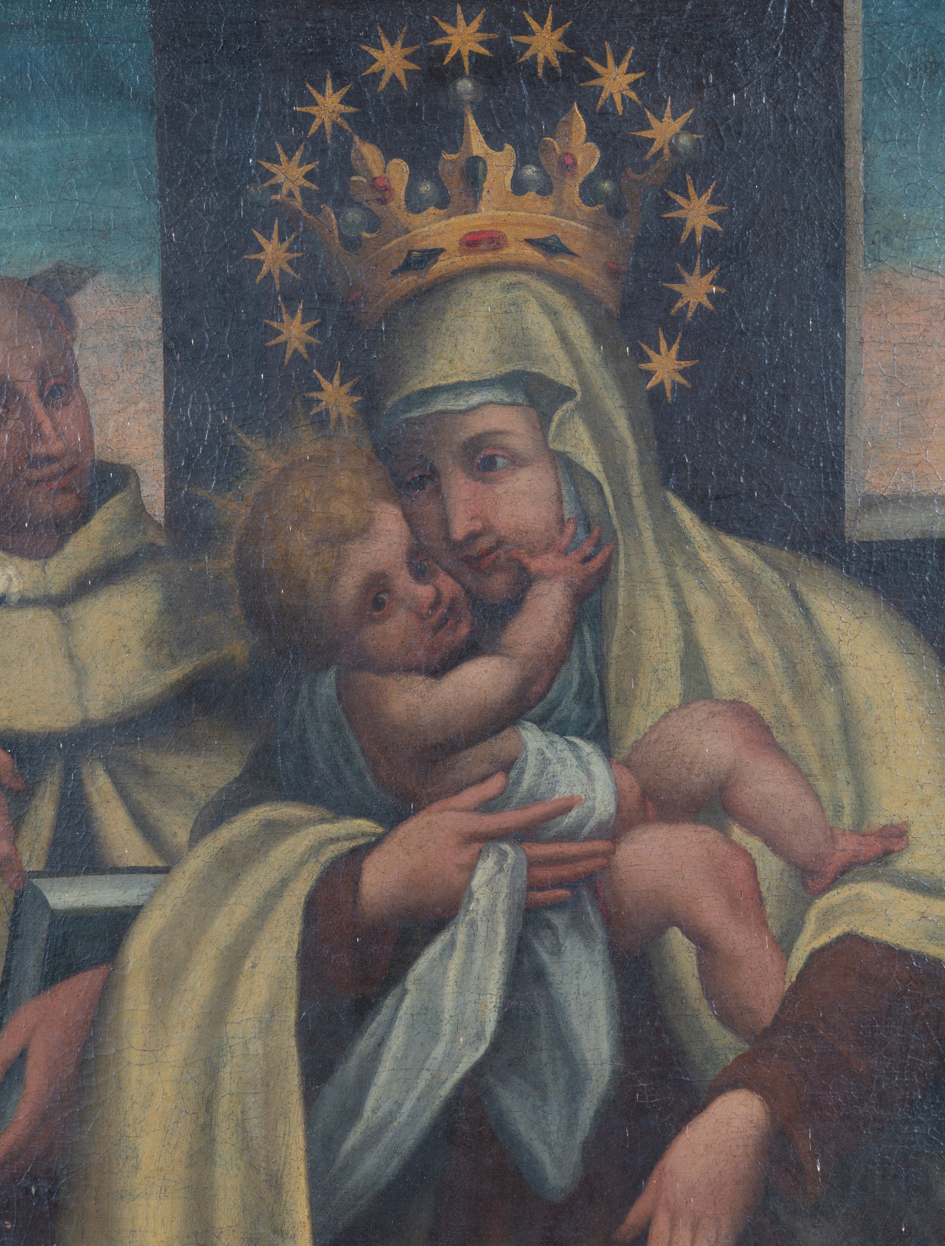 Dipinto, Madonna del Carmine con Bambino e Sant’Angelo da Gerusalemme, olio su tela (fine XVII se...