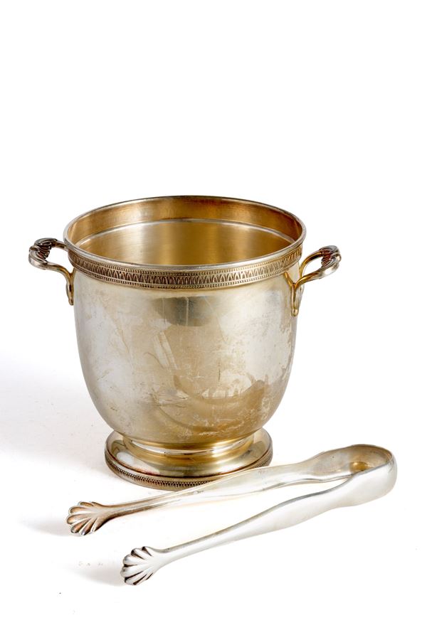 Secchiello e pinza in argento 800