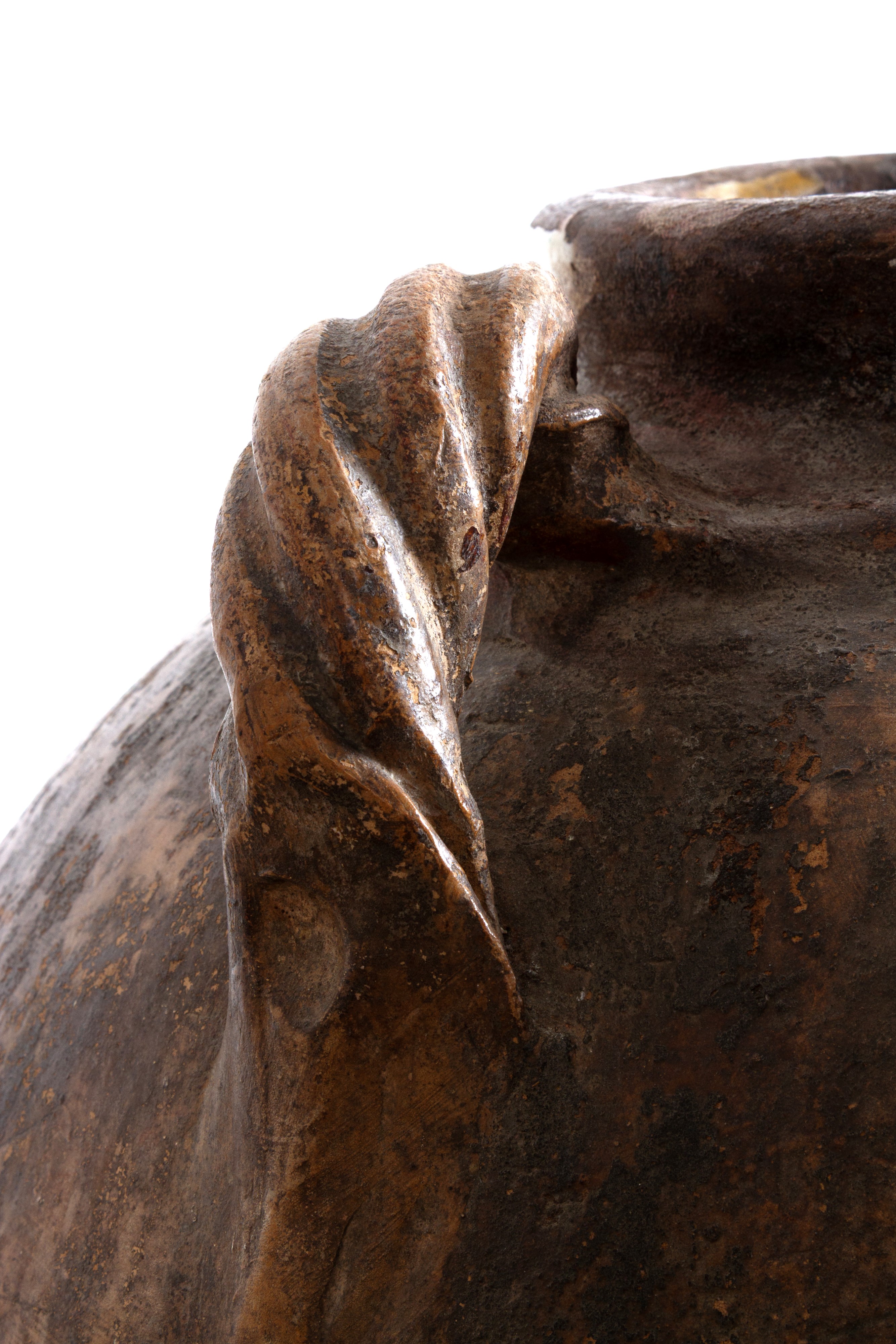 Antico orcio per olio in terracotta, 59x47 cm ca.