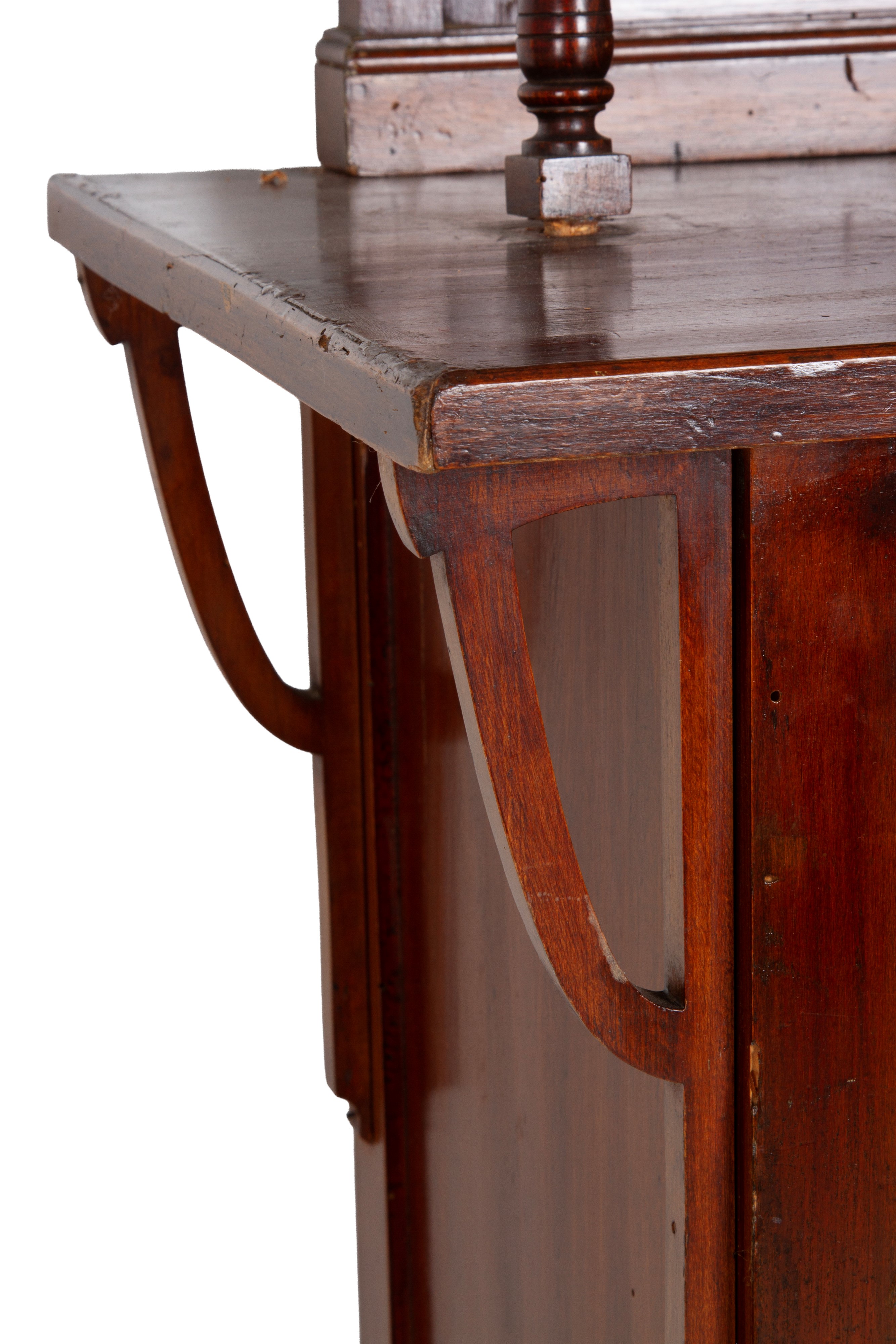 Credenza in legno, quattro sportelli e specchiera molata, Sicilia, Anni '40