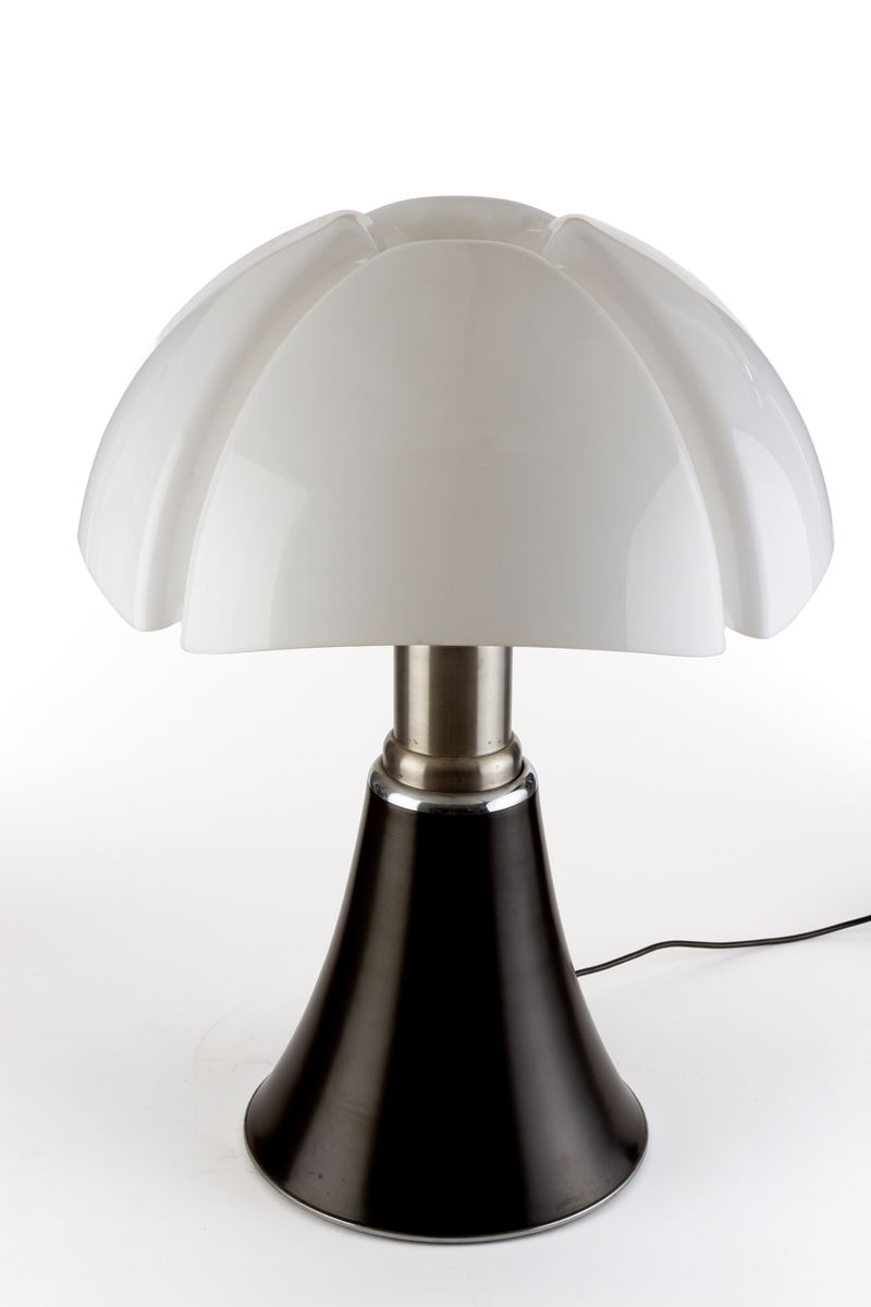 Gae Aulenti - Lampada Pipistrello modello 620, metallo cromato e diffusore in plastica