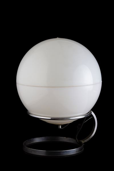 RAAK, Lampada da tavolo Saturnus in metallo cromato e plastica