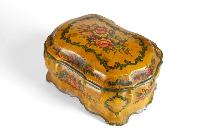 Scatoletta in legno laccato, Venezia, fine XVIII-inizi XIX secolo
