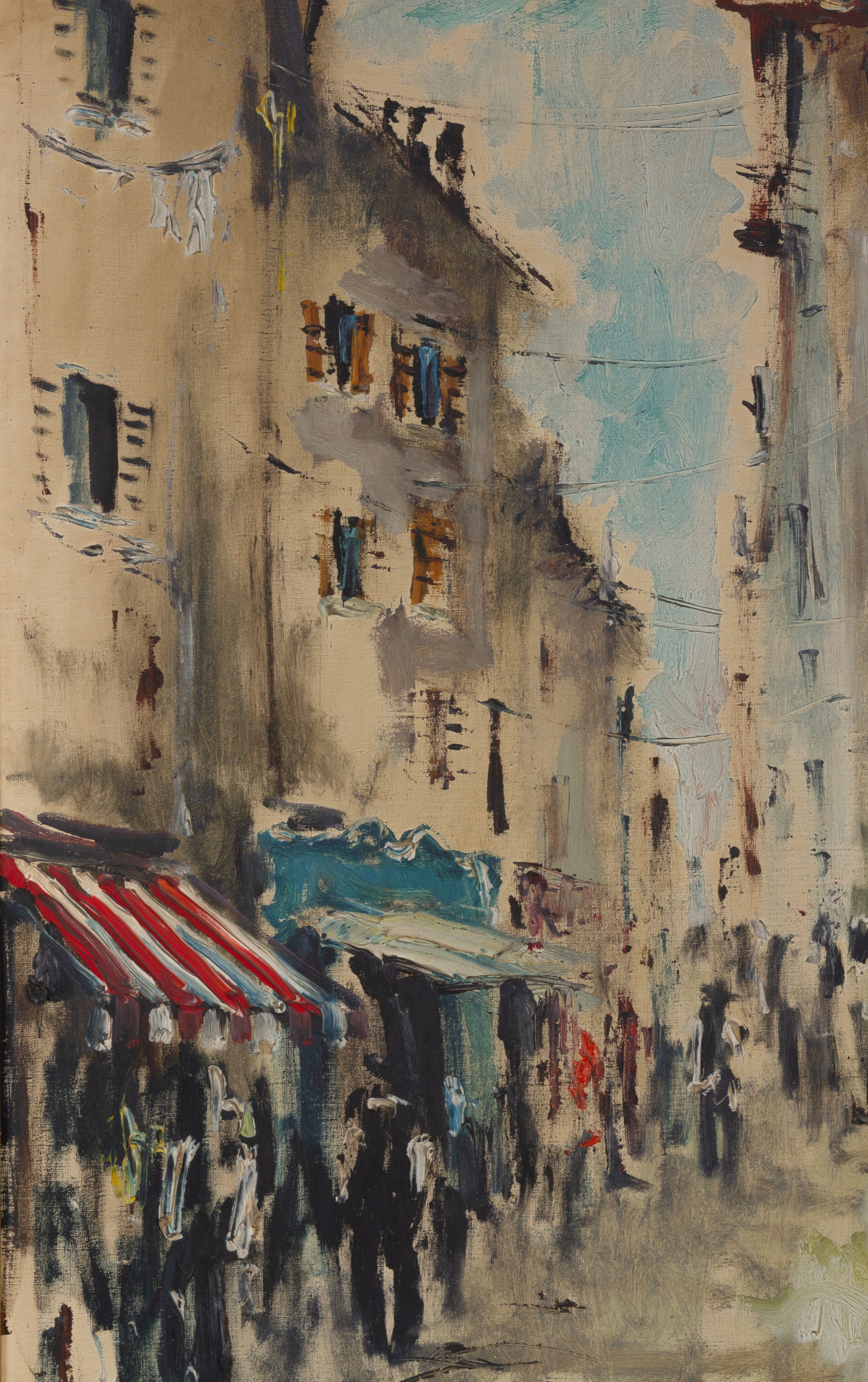 Cesarino Monti - Scorcio cittadino, olio su tela