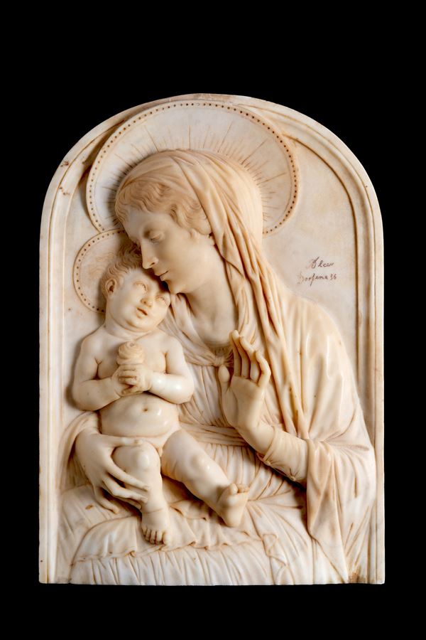 ALCEO DOSSENA - Scultura "MADONNA CON BAMBINO"