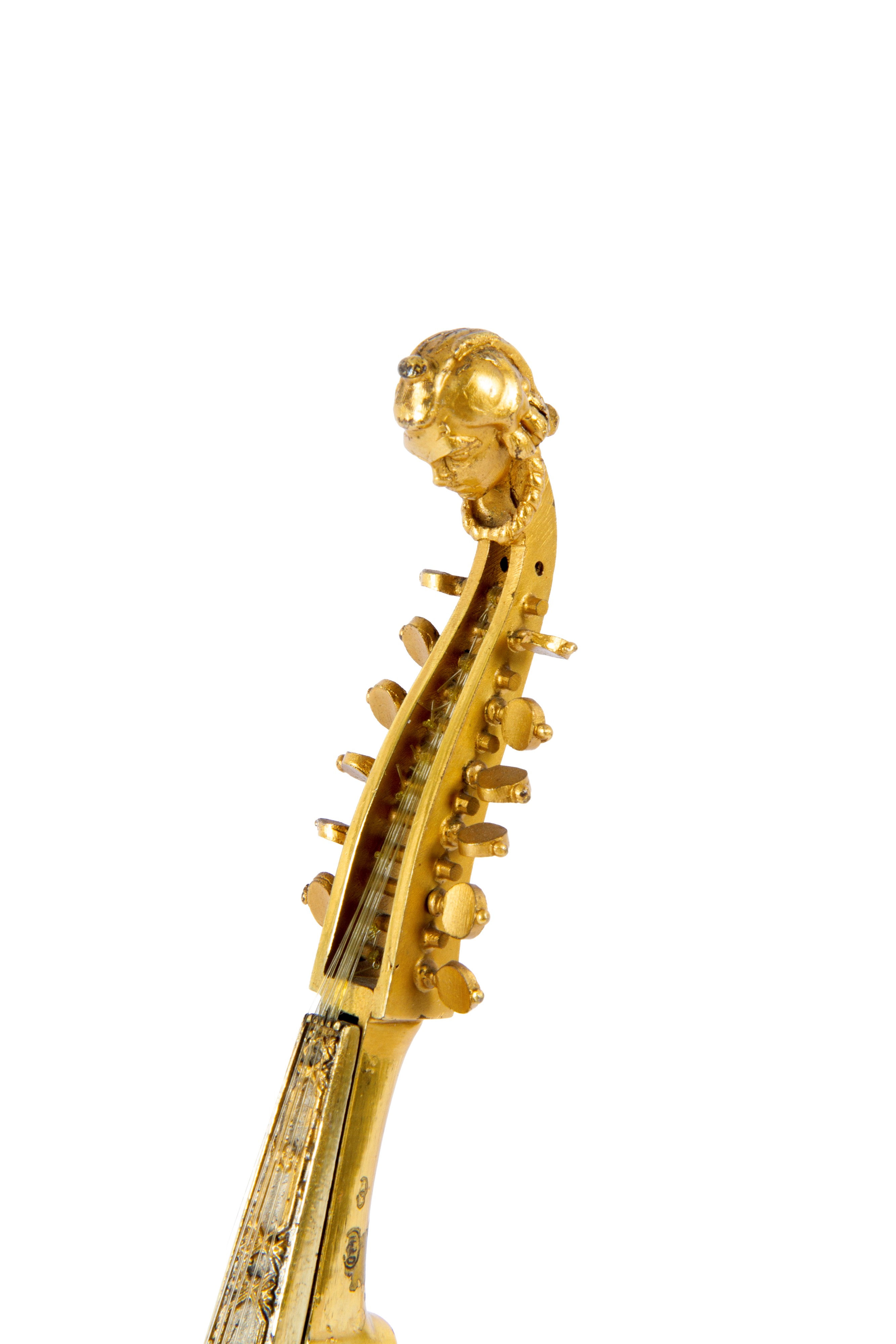 Modellino di viola da gamba in malachite e argento, XX secolo
