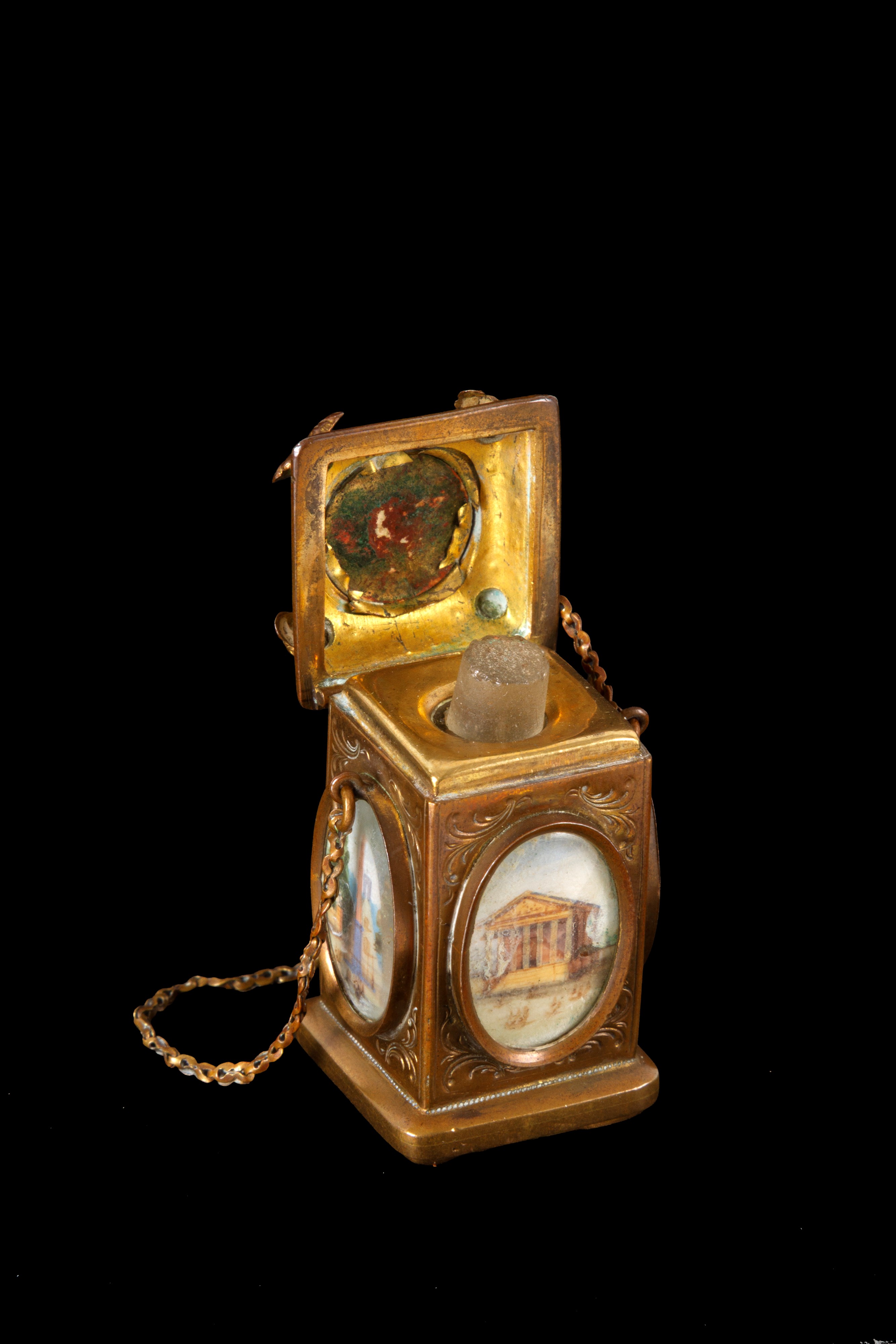 Calamaio in ottone dorato