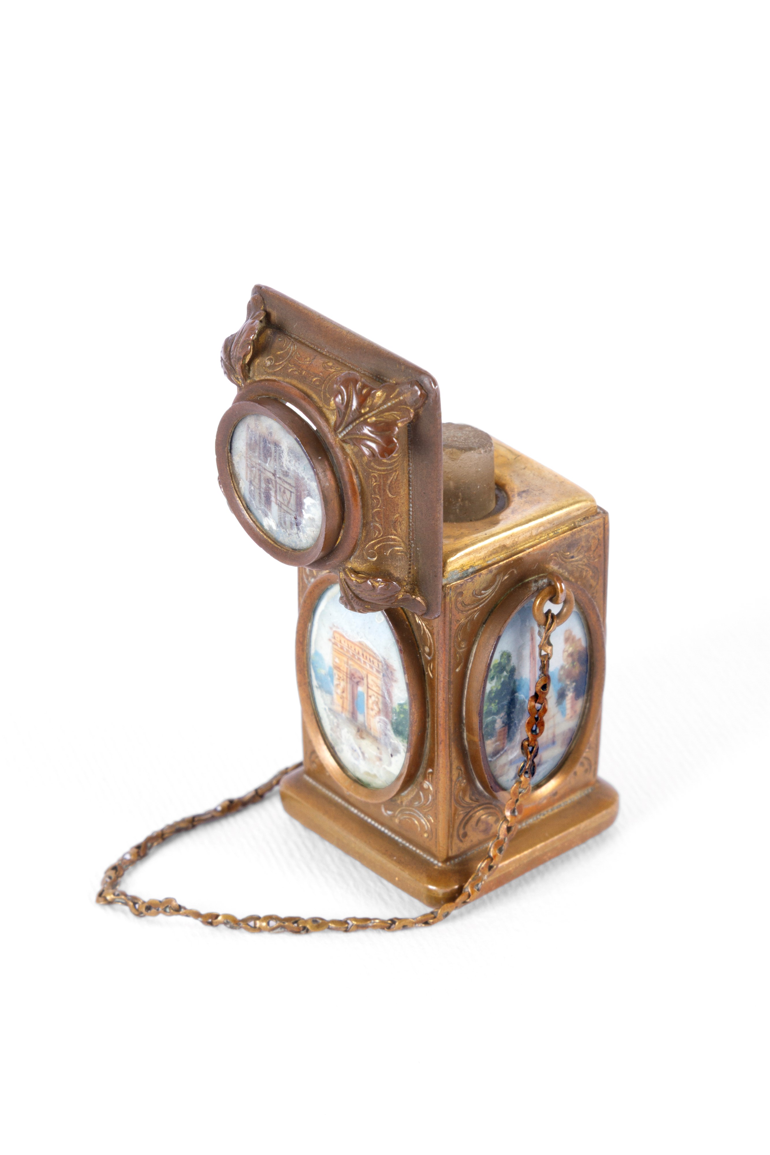 Calamaio in ottone dorato