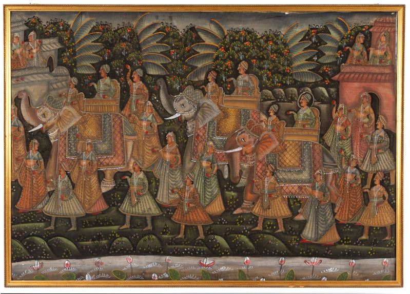 Tempera "CORTEO REALE DI MAHARAJA"