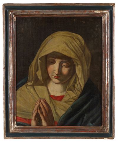 Anonimo, Vergine Orante - Dipinto olio su tela del XVIII secolo
