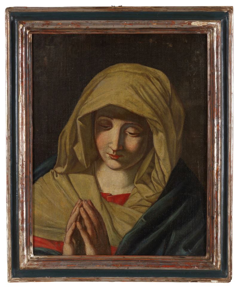 Anonimo, Vergine Orante - Dipinto olio su tela del XVIII secolo