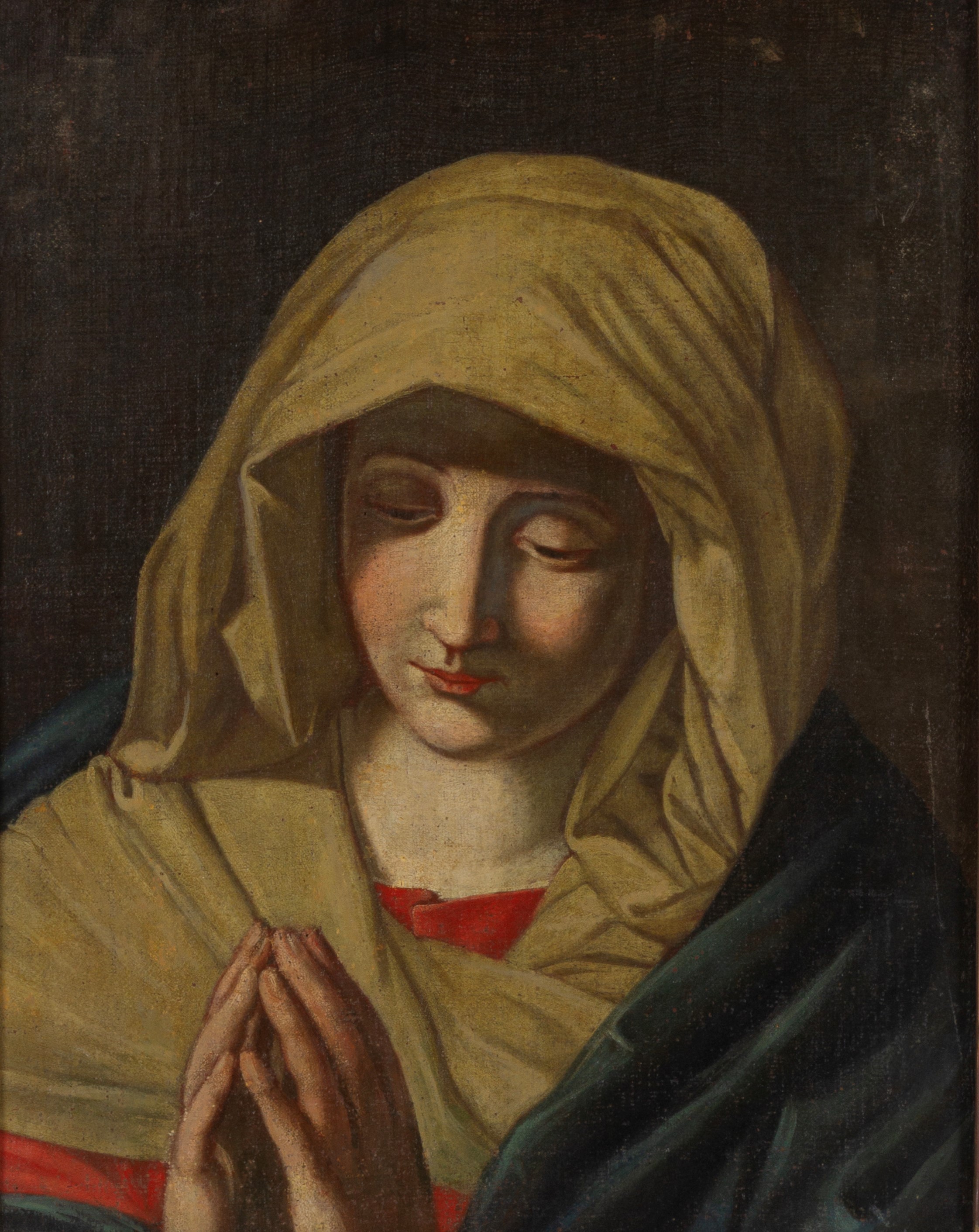 Anonimo, Vergine Orante - Dipinto olio su tela del XVIII secolo