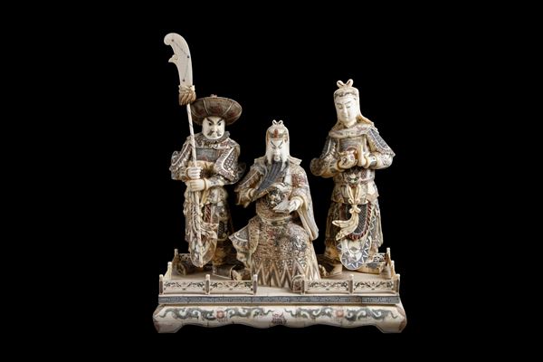 Bone sculpture "COURT SCENE"