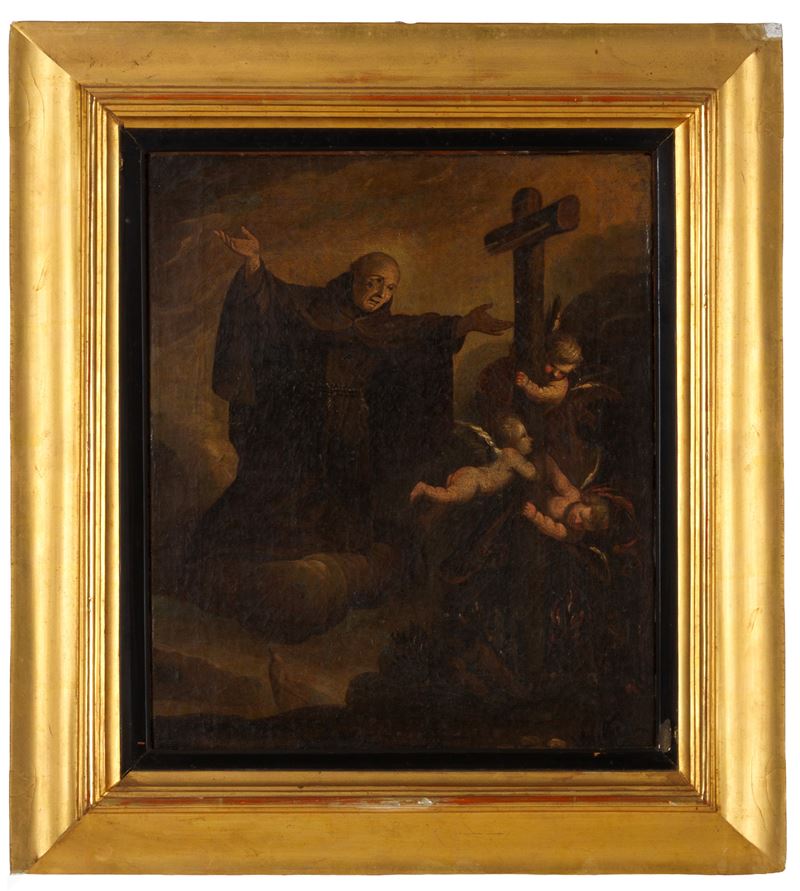 Autore sconosciuto, Estasi di San Pietro d'Alcantara, olio su tela