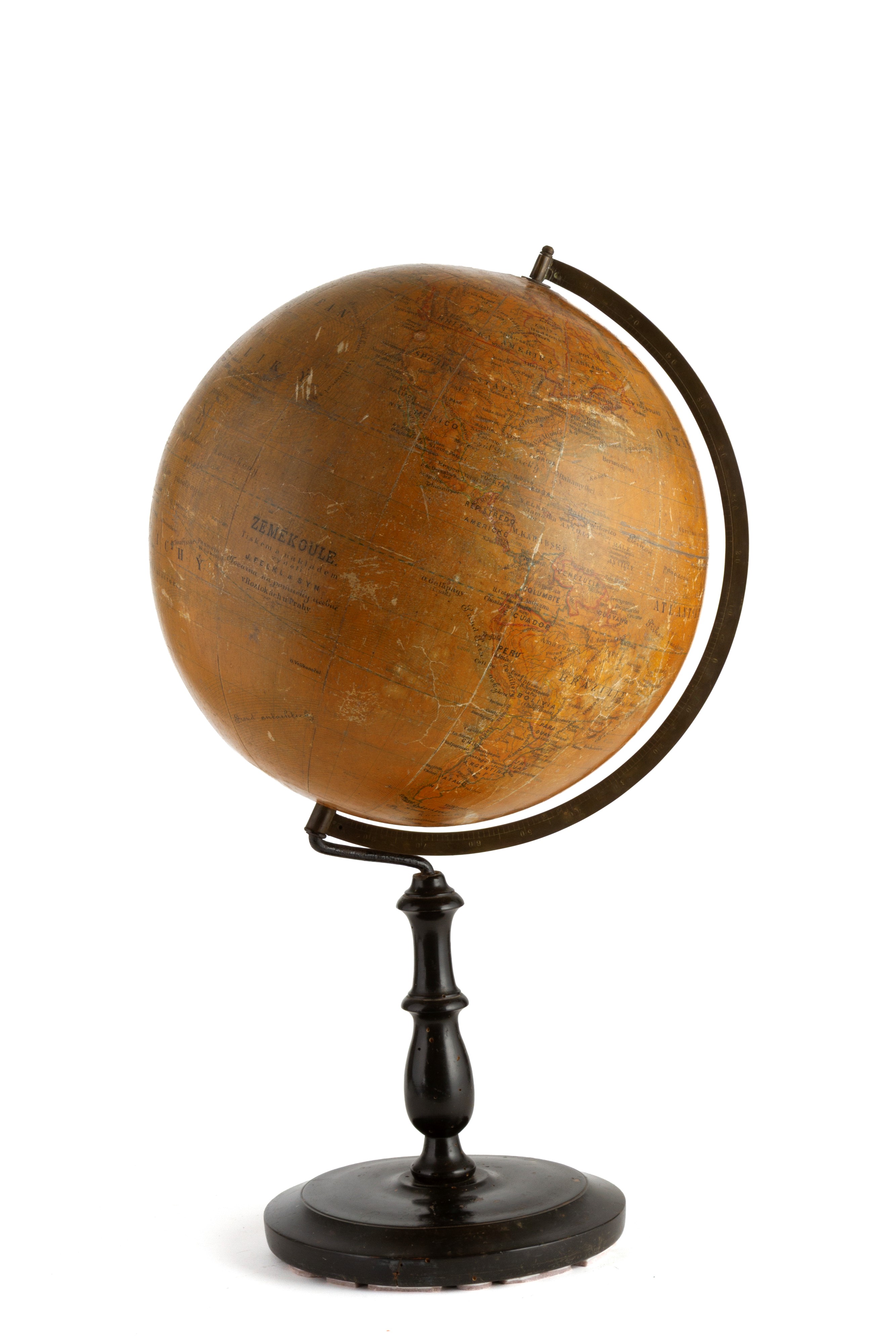Jan Felkl - Globo terrestre in legno e metallo, Roztoky, Praga