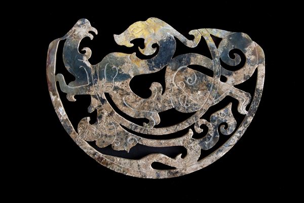 Jade plaque with dragon and phoenix